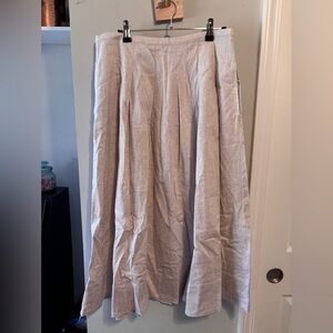 NWT Banana Republic Oat Linen Blend Pleated Mini Skirt with Pockets 8 petite